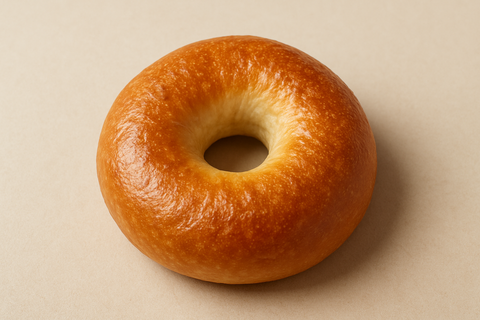 bagel on neutral background